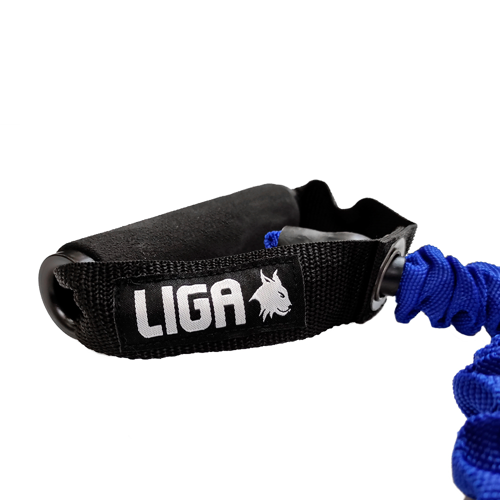 Λάστιχο αντίστασης με λαβές και κάλυμμα από ύφασμα  (tube band - fabric cover)(Επίπεδο αντίστασης 9,1 κιλά-μπλε) LIGASPORT*