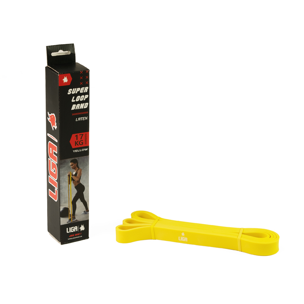 Λάστιχο αντίστασης (heavy duty latex band)(χρώμα κίτρινο) 208εκ.*4,5εκ.*2,2εκ LIGASPORT*