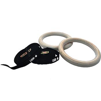Gymnastic rings (wooden) LIGASPORT*