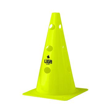 HOLE CONE (ΚΩΝΟΣ ΜΕ ΤΡΥΠΕΣ 50cm) - YELLOW FLUO LIGASPORT