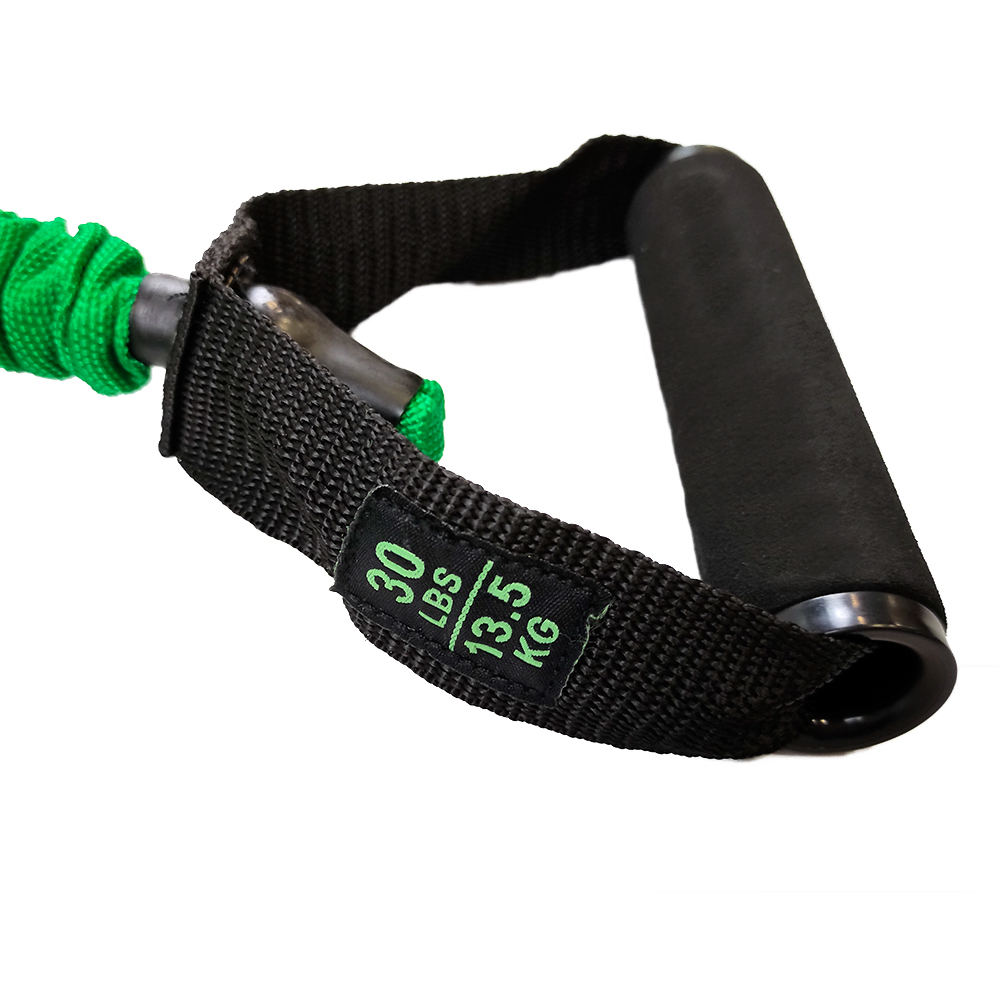 Λάστιχο αντίστασης με λαβές και κάλυμμα από ύφασμα  (tube band - fabric cover)(Επίπεδο αντίστασης 13,6 κιλά-πρασινο) LIGASPORT*