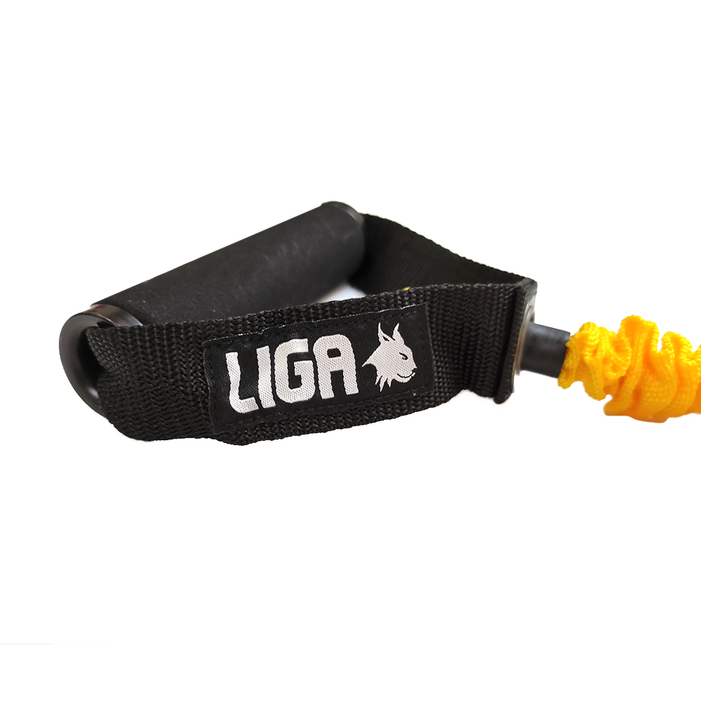 Λάστιχο αντίστασης με λαβές και κάλυμμα από ύφασμα  (tube band - fabric cover)(Επίπεδο αντίστασης 4,5 κιλά-κιτρινο) LIGASPORT*