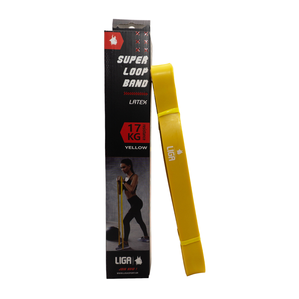 Λάστιχο αντίστασης (heavy duty latex band)(χρώμα κίτρινο) 208εκ.*4,5εκ.*2,2εκ LIGASPORT*