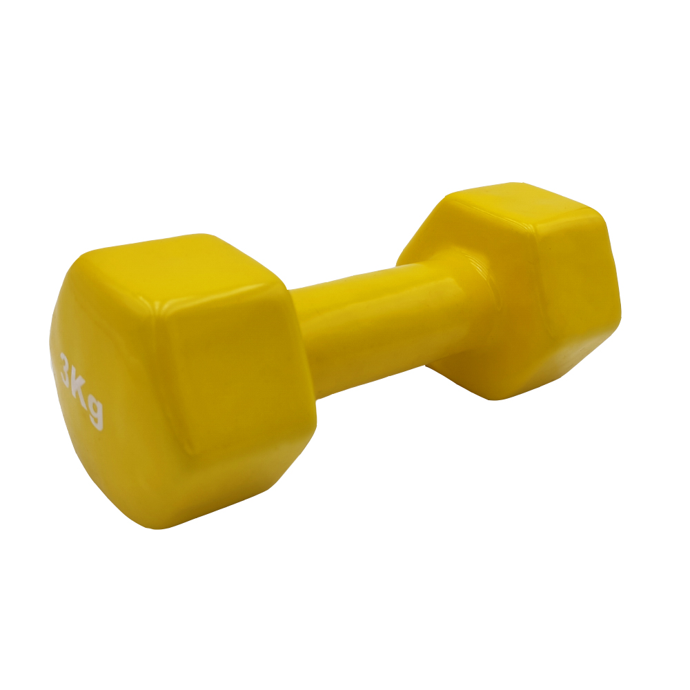 VINYL DUMBBELL ΑΛΤΗΡΑΣ ΒΙΝΥΛΙΟΥ 3kg (χρώμα κίτρινο) LIGASPORT